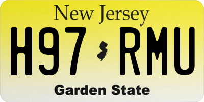 NJ license plate H97RMU