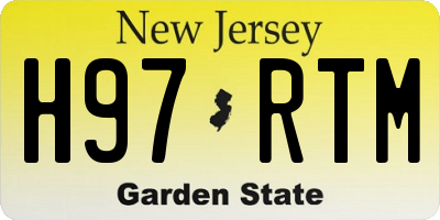 NJ license plate H97RTM