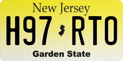 NJ license plate H97RTO