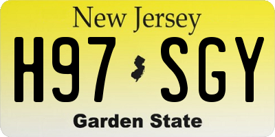 NJ license plate H97SGY