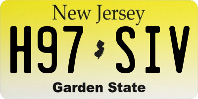 NJ license plate H97SIV