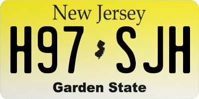 NJ license plate H97SJH