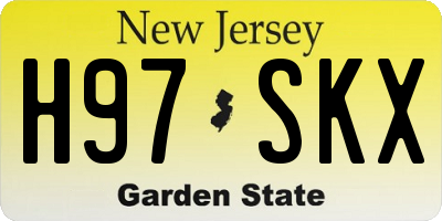 NJ license plate H97SKX