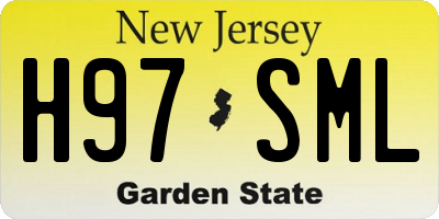 NJ license plate H97SML