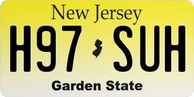 NJ license plate H97SUH