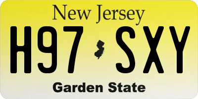 NJ license plate H97SXY