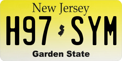 NJ license plate H97SYM