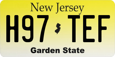 NJ license plate H97TEF