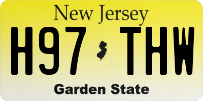 NJ license plate H97THW