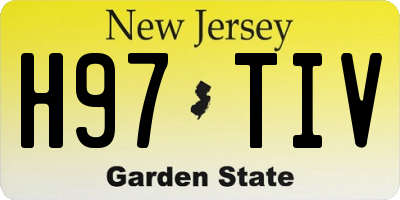 NJ license plate H97TIV