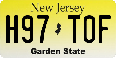 NJ license plate H97TOF