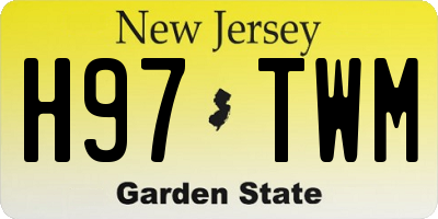 NJ license plate H97TWM