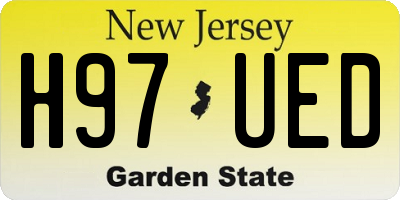 NJ license plate H97UED