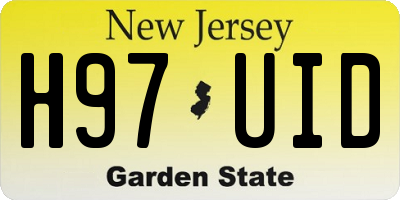 NJ license plate H97UID
