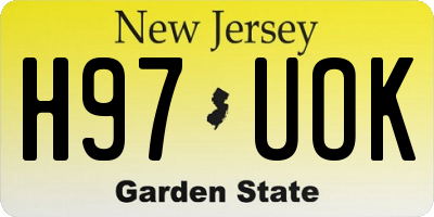 NJ license plate H97UOK