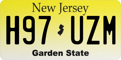 NJ license plate H97UZM