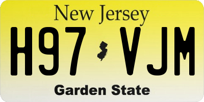NJ license plate H97VJM