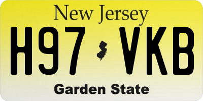 NJ license plate H97VKB
