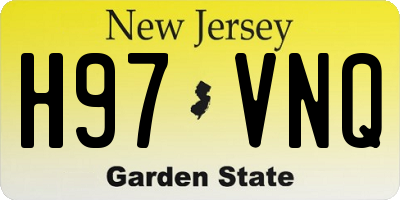 NJ license plate H97VNQ