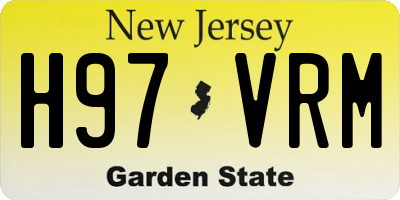 NJ license plate H97VRM