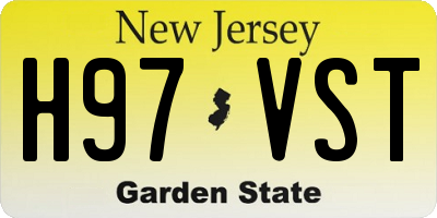 NJ license plate H97VST