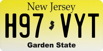 NJ license plate H97VYT