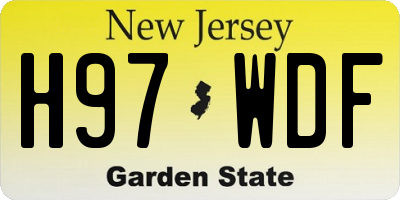 NJ license plate H97WDF