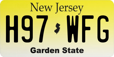 NJ license plate H97WFG