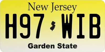 NJ license plate H97WIB