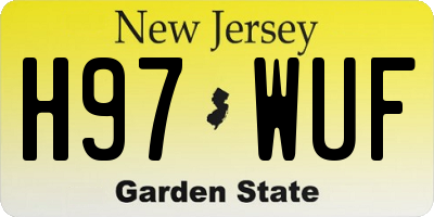 NJ license plate H97WUF