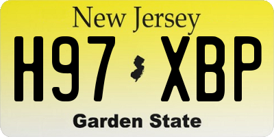 NJ license plate H97XBP