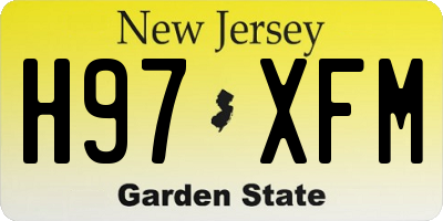 NJ license plate H97XFM