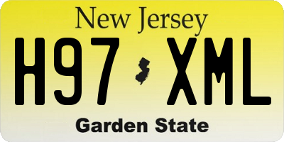 NJ license plate H97XML