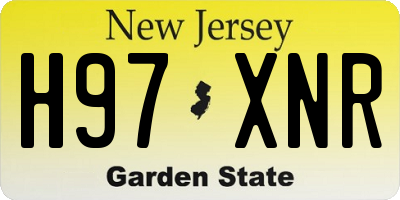 NJ license plate H97XNR