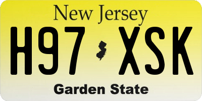 NJ license plate H97XSK