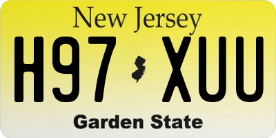 NJ license plate H97XUU