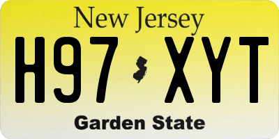 NJ license plate H97XYT