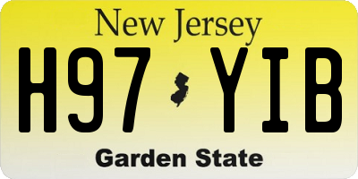 NJ license plate H97YIB