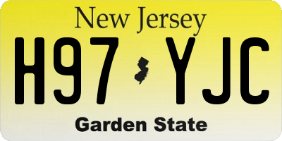 NJ license plate H97YJC
