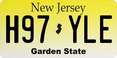 NJ license plate H97YLE