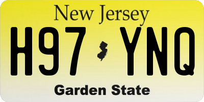 NJ license plate H97YNQ