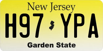 NJ license plate H97YPA