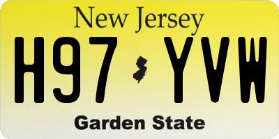 NJ license plate H97YVW