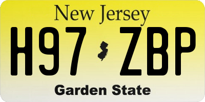 NJ license plate H97ZBP