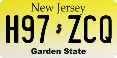 NJ license plate H97ZCQ