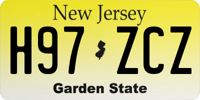 NJ license plate H97ZCZ