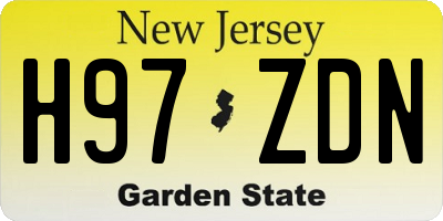 NJ license plate H97ZDN