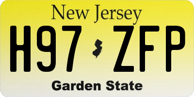 NJ license plate H97ZFP