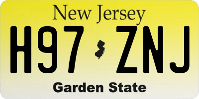 NJ license plate H97ZNJ
