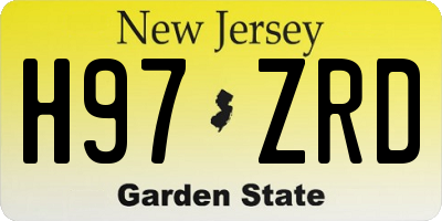NJ license plate H97ZRD